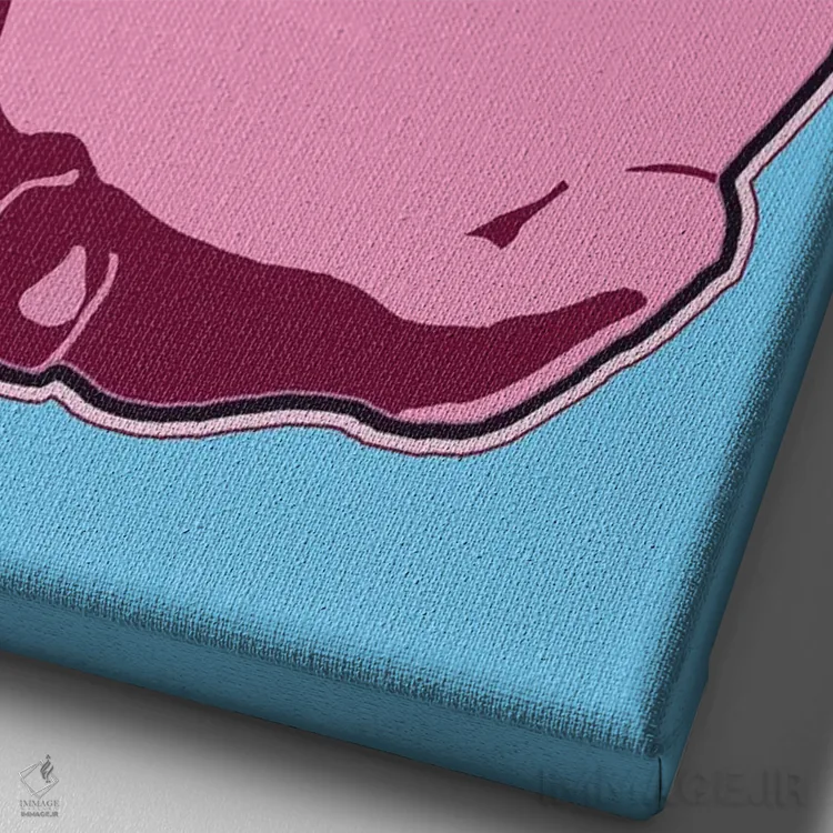 تابلو دکوراتیو فرنچی آبی اثر کوری پلاملی - نمای نزدیک بافت بوم