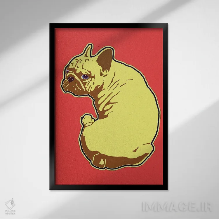 تابلو دکوراتیو فرنچی قرمز اثر کوری پلاملی - نمای قابدار مشکی