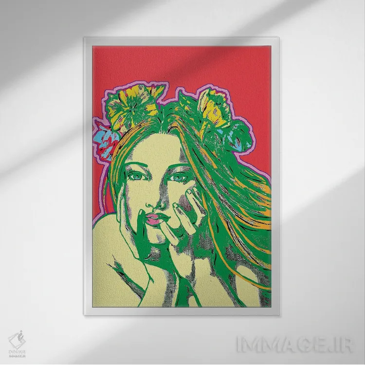 تابلو دکوراتیو قرمز لو بل اثر کوری پلاملی - نمای قابدار سفید