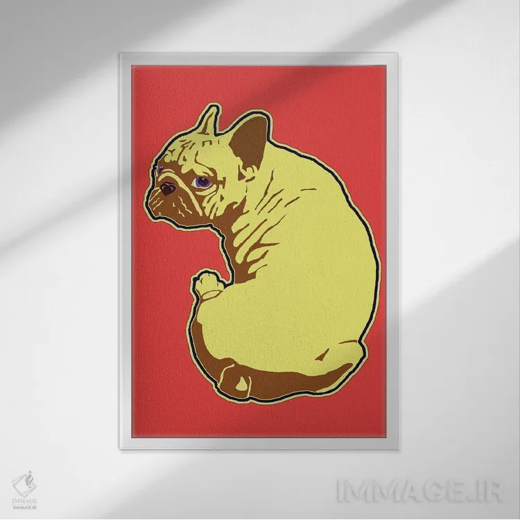 تابلو دکوراتیو فرنچی قرمز اثر کوری پلاملی - نمای قابدار سفید