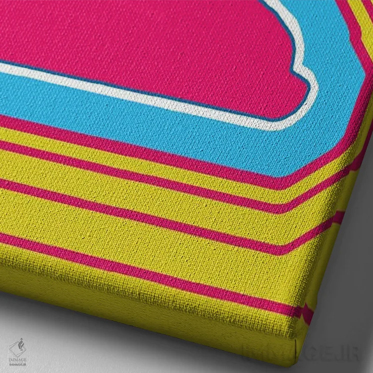 تابلو دکوراتیو احساسات بودا صورتی اثر کوری پلاملی - نمای نزدیک بافت بوم