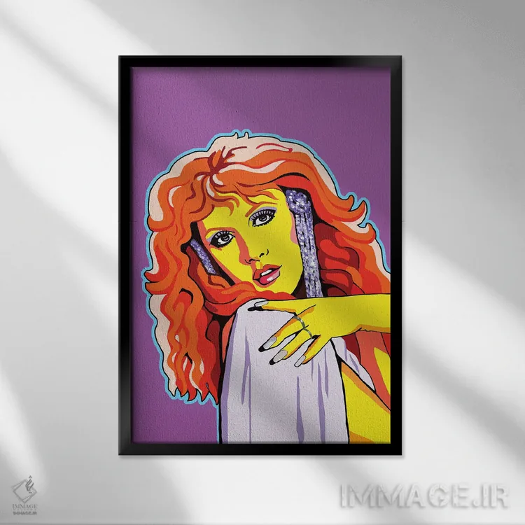 تابلو دکوراتیو استیوی نیکس اثر کوری پلاملی - نمای قابدار مشکی