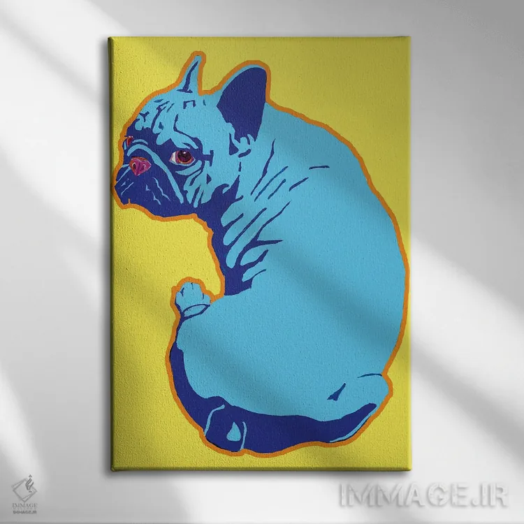 تابلو دکوراتیو فرنچ بولداگ اثر کوری پلاملی - نمای روبهرو روی دیوار