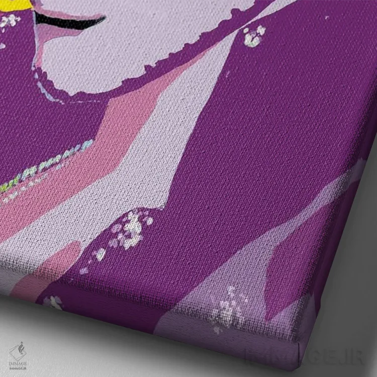 تابلو دکوراتیو هنرمند اثر کوری پلاملی - نمای نزدیک بافت بوم