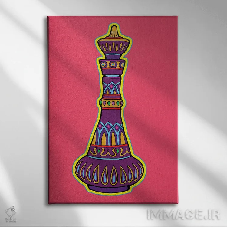 تابلو دکوراتیو بطری جینی اثر کوری پلاملی - نمای روبهرو روی دیوار