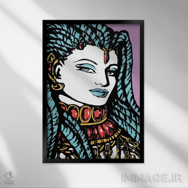 تابلو دکوراتیو آبی اسرارآمیز اثر کوری پلاملی - نمای قابدار مشکی