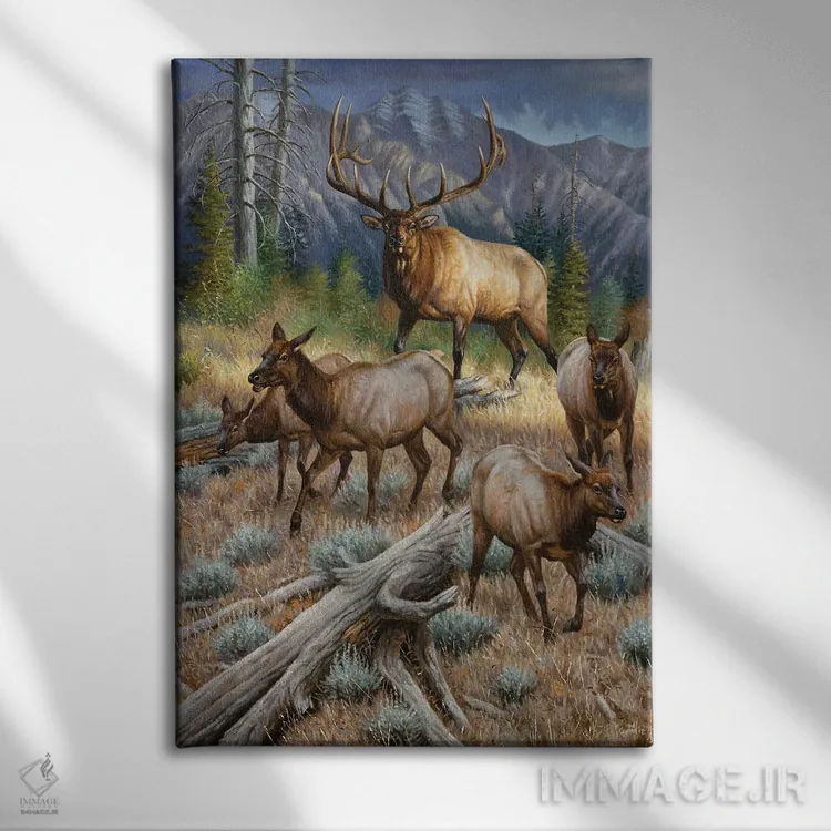 تابلو دکوراتیو بانوان مقدمند اثر سنتی فیشر - نمای روبهرو روی دیوار