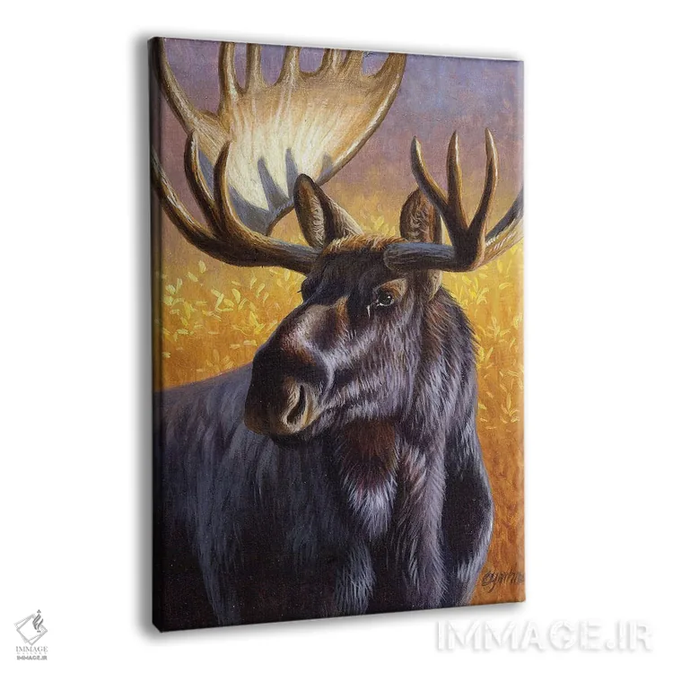 تابلو دکوراتیو پرتره گوزن شمالی اثر سنتی فیشر - نمای پرسپکتیو محصول