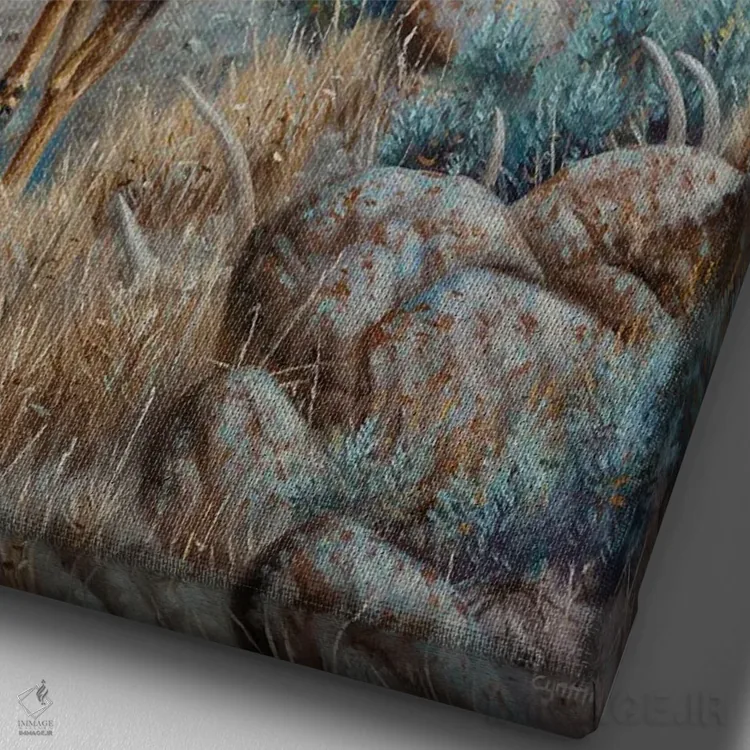 تابلو دکوراتیو سلطان ضرب اثر سنتی فیشر - نمای نزدیک بافت بوم