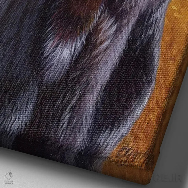 تابلو دکوراتیو پرتره گوزن شمالی اثر سنتی فیشر - نمای نزدیک بافت بوم