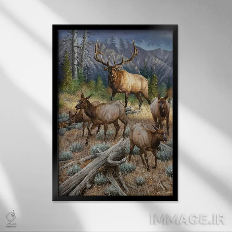 تابلو دکوراتیو بانوان مقدمند اثر سنتی فیشر - نمای قابدار مشکی