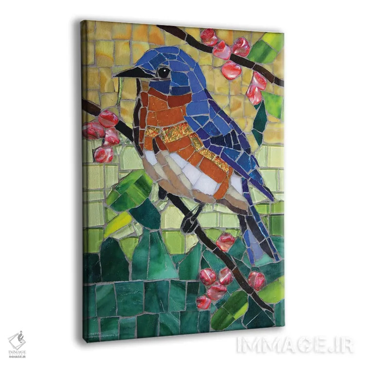 تابلو دکوراتیو موزاییک شیشه ای بلوبرد اثر سنتی فیشر - نمای پرسپکتیو محصول