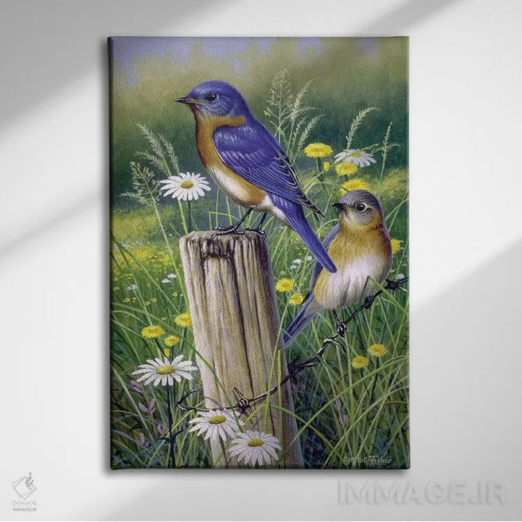 تابلو دکوراتیو بلوبردها اثر سنتی فیشر - نمای روبهرو روی دیوار