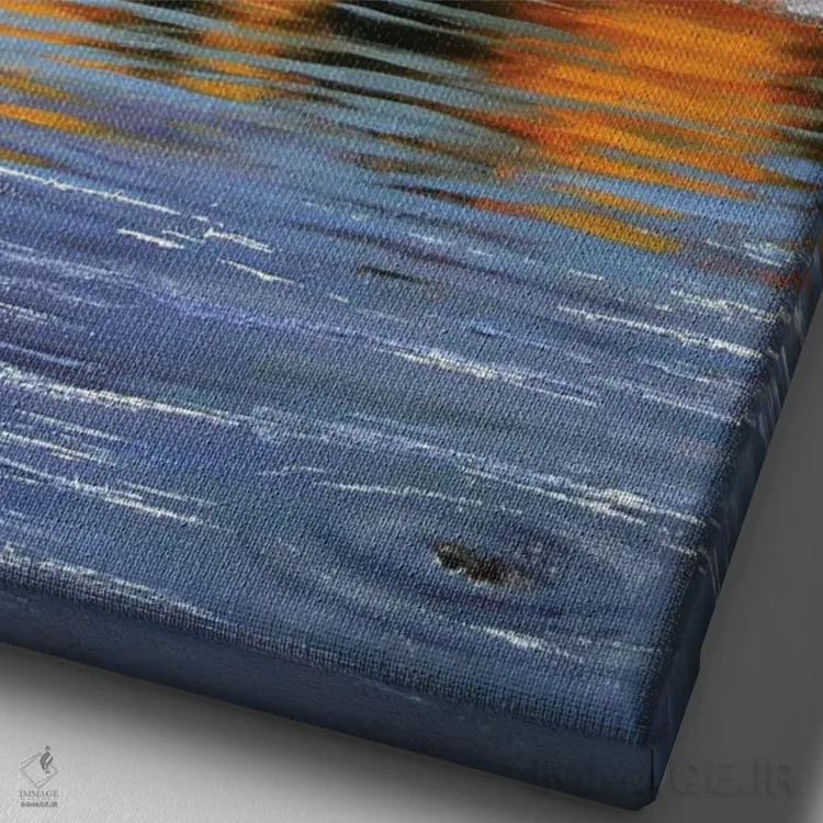 تابلو دکوراتیو ماهیگیر فلای فیشینگ اثر سنتی فیشر - نمای نزدیک بافت بوم