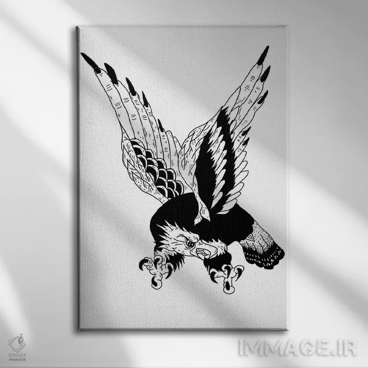 تابلو دکوراتیو عقاب اثر نیک کوکوزا - نمای روبهرو روی دیوار