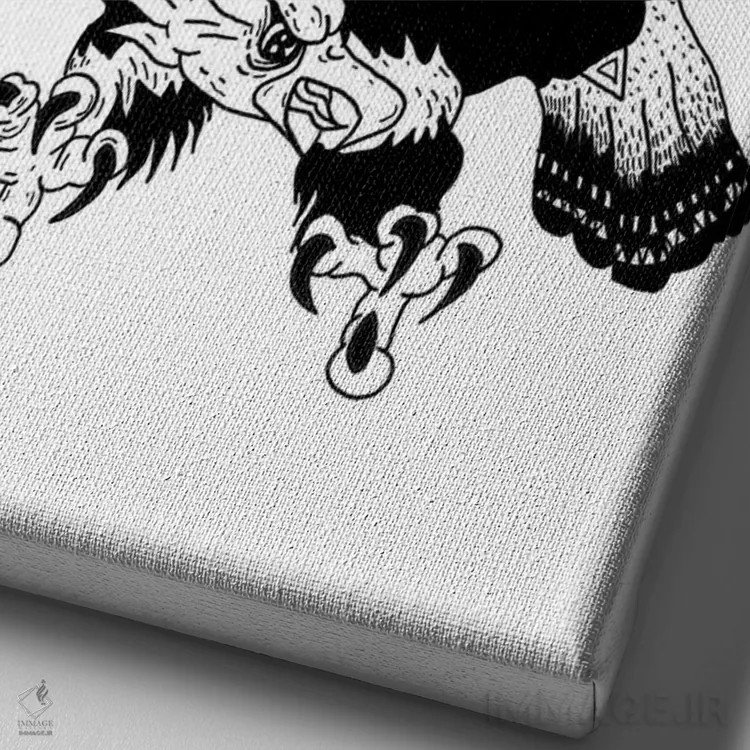 تابلو دکوراتیو عقاب اثر نیک کوکوزا - نمای نزدیک بافت بوم