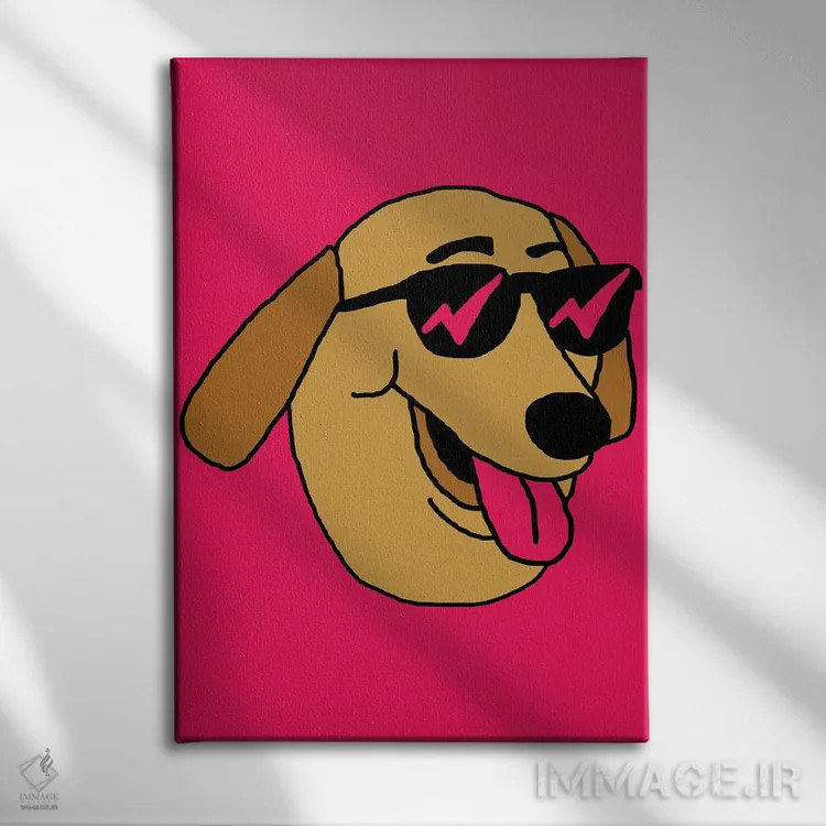 تابلو دکوراتیو سگ اثر نیک کوکوزا - نمای روبهرو روی دیوار