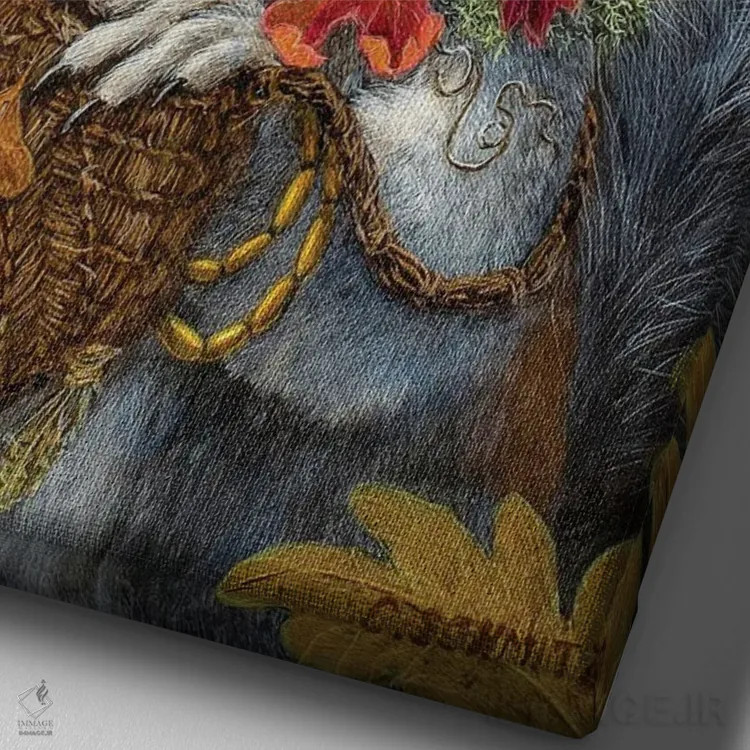 تابلو دکوراتیو رویای سنجاب اثر کارولین اشمیتز - نمای نزدیک بافت بوم