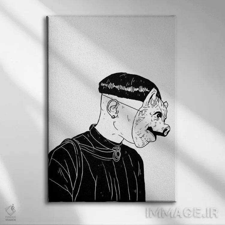 تابلو دکوراتیو نقاب اثر نیک کوکوزا - نمای روبهرو روی دیوار