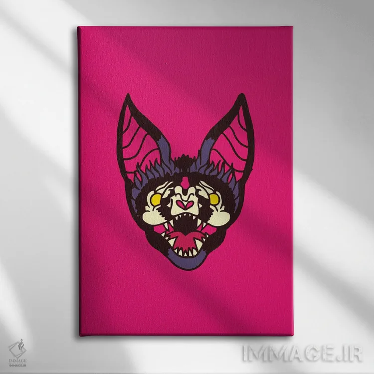 تابلو دکوراتیو خفاش اثر نیک کوکوزا - نمای روبهرو روی دیوار