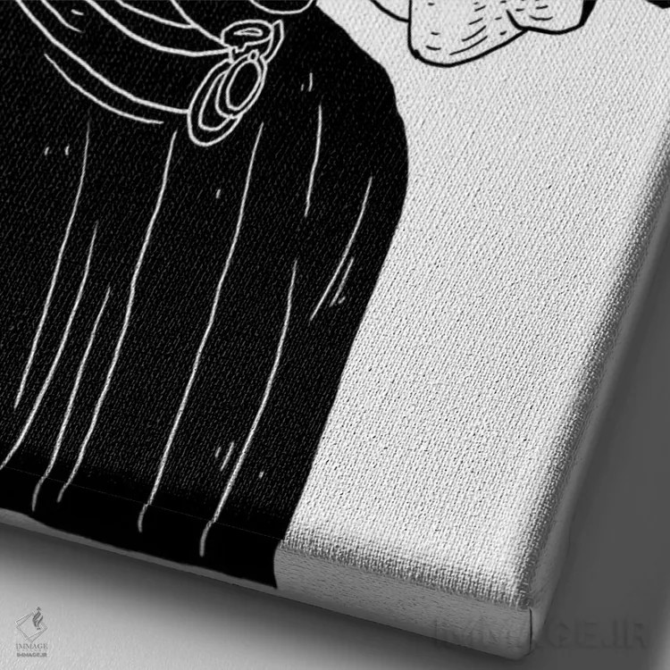 تابلو دکوراتیو نقاب اثر نیک کوکوزا - نمای نزدیک بافت بوم