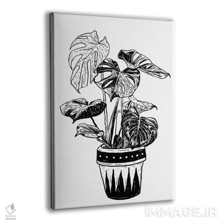 تابلو دکوراتیو گیاه مونسترا اثر نیک کوکوزا - نمای پرسپکتیو محصول