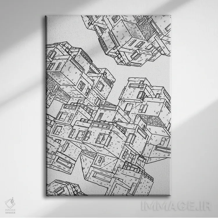 تابلو دکوراتیو مدرن گرا اثر نیک کوکوزا - نمای روبهرو روی دیوار