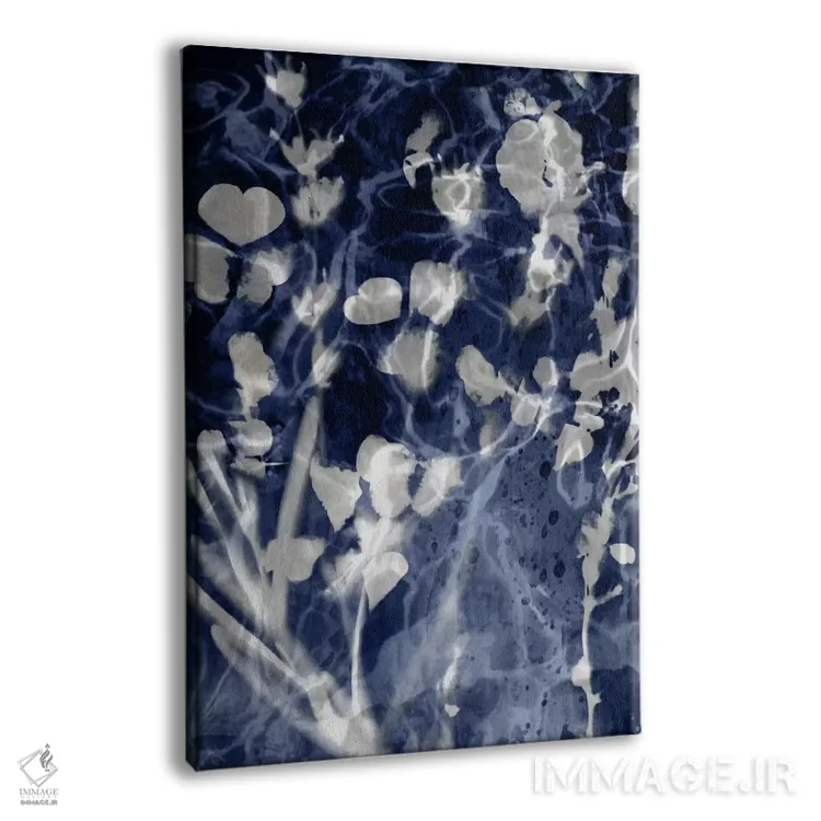 تابلو انتزاعی برگ های نیلی ۳ اثر دنیل کارسون - نمای پرسپکتیو محصول