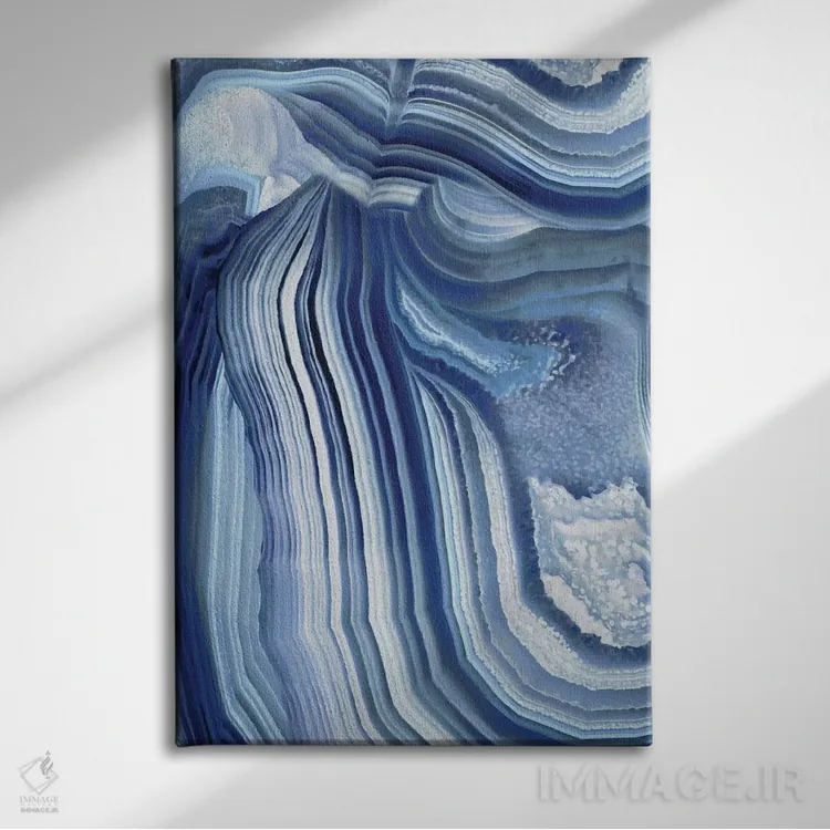 تابلو انتزاعی عقیق نیلی ۲ اثر دنیل کارسون - نمای روبهرو روی دیوار