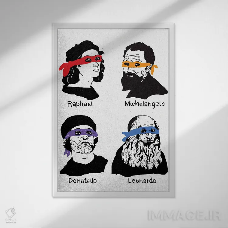 تابلو دکوراتیو استادان قدیمی اثر نیک کوکوزا - نمای قابدار سفید