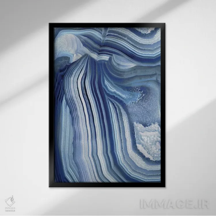 تابلو انتزاعی عقیق نیلی ۲ اثر دنیل کارسون - نمای قابدار مشکی