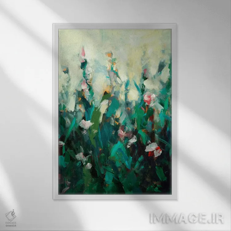 تابلو انتزاعی سرود مونه ۲ - نمای قابدار سفید