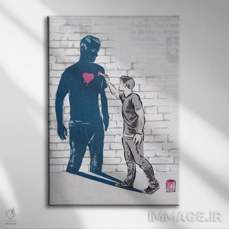 تابلو دکوراتیو سایه آبی اثر دکوتا باور - نمای روبهرو روی دیوار