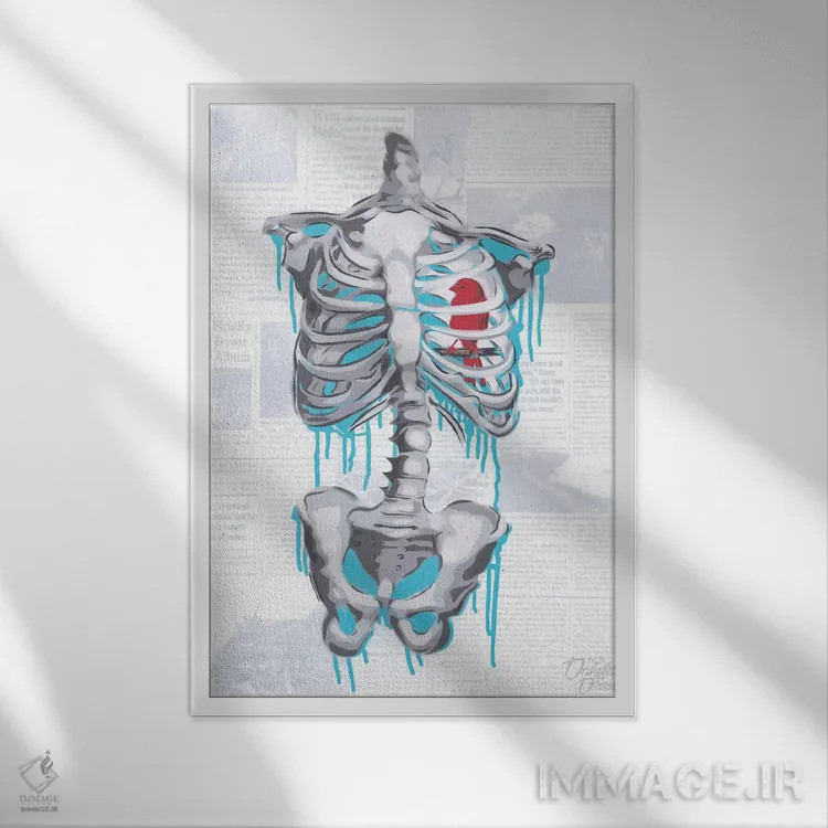 تابلو دکوراتیو قناری اثر دکوتا باور - نمای قابدار سفید