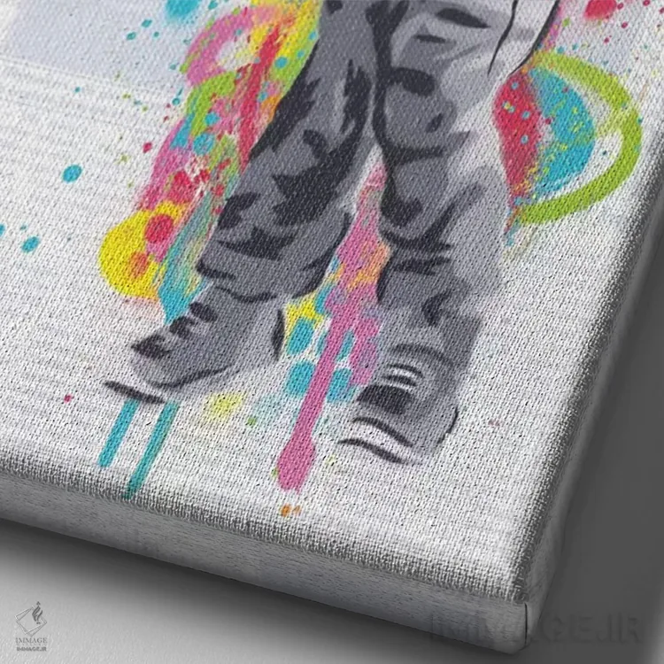 تابلو دکوراتیو سلفی اثر دکوتا باور - نمای نزدیک بافت بوم