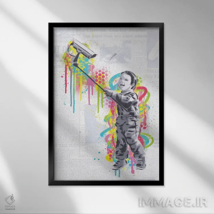 تابلو دکوراتیو سلفی اثر دکوتا باور - نمای قابدار مشکی