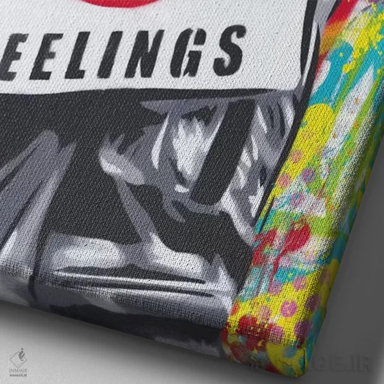 تابلو دکوراتیو قانونی کردن احساسات اثر دکوتا باور - نمای نزدیک بافت بوم