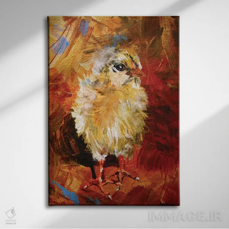 تابلو دکوراتیو جوجه اثر لیندزی دال - نمای روبهرو روی دیوار