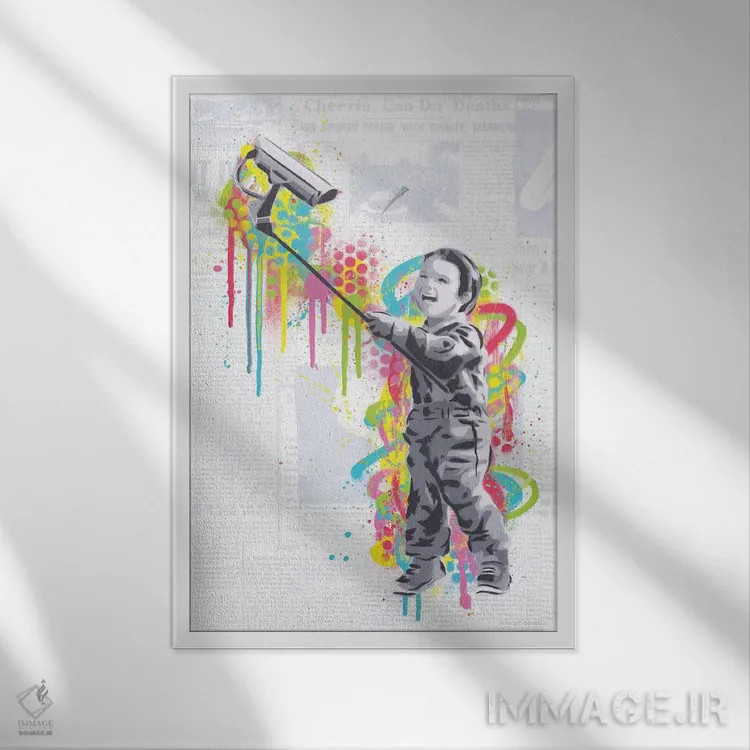 تابلو دکوراتیو سلفی اثر دکوتا باور - نمای قابدار سفید