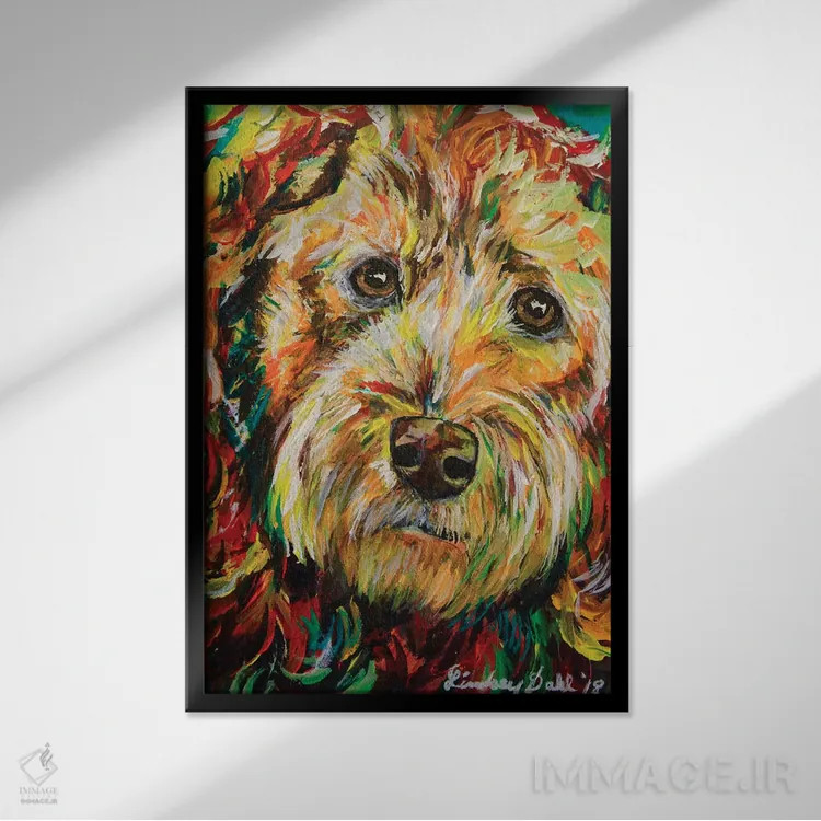 تابلو دکوراتیو گلدندودل اثر لیندزی دال - نمای قابدار مشکی