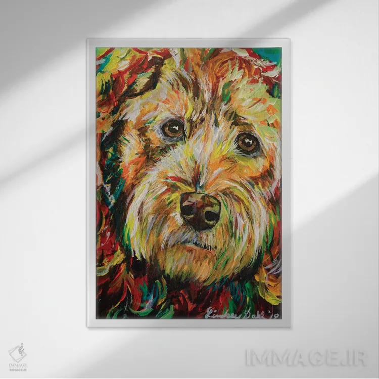 تابلو دکوراتیو گلدندودل اثر لیندزی دال - نمای قابدار سفید