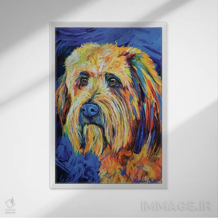 تابلو دکوراتیو لابرادودل اثر لیندزی دال - نمای قابدار سفید