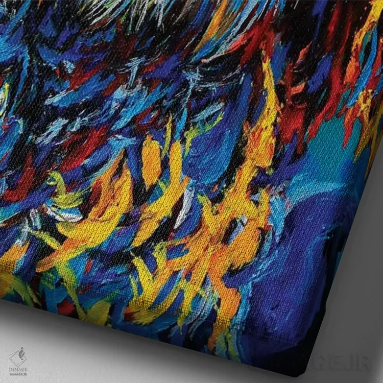 تابلو دکوراتیو کوکی اثر لیندزی دال - نمای نزدیک بافت بوم