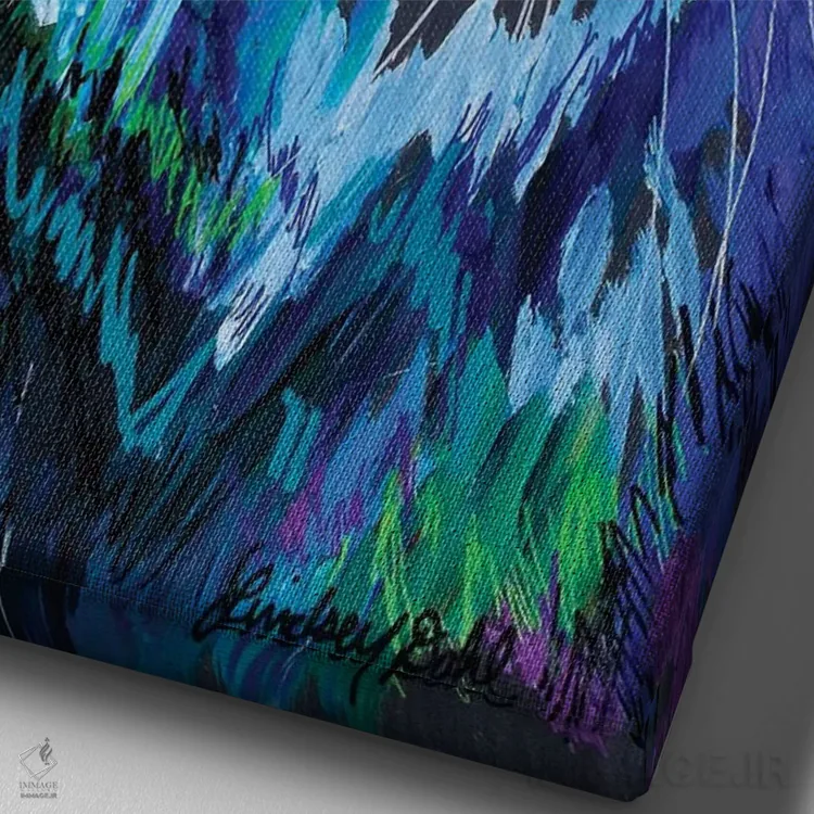 تابلو دکوراتیو شنگ اثر لیندزی دال - نمای نزدیک بافت بوم