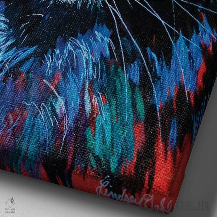 تابلو دکوراتیو گل اثر لیندزی دال - نمای نزدیک بافت بوم