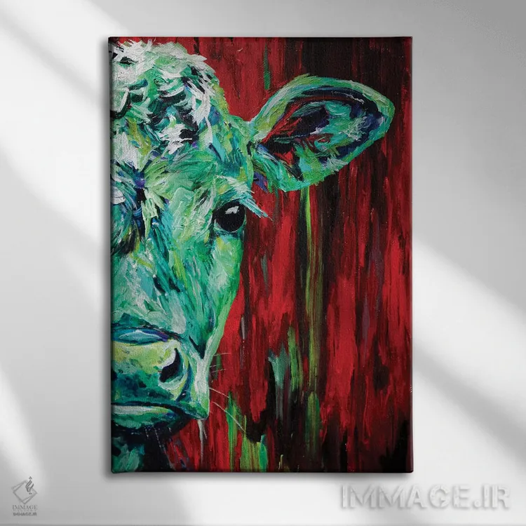 تابلو دکوراتیو گاو II اثر لیندزی دال - نمای روبهرو روی دیوار