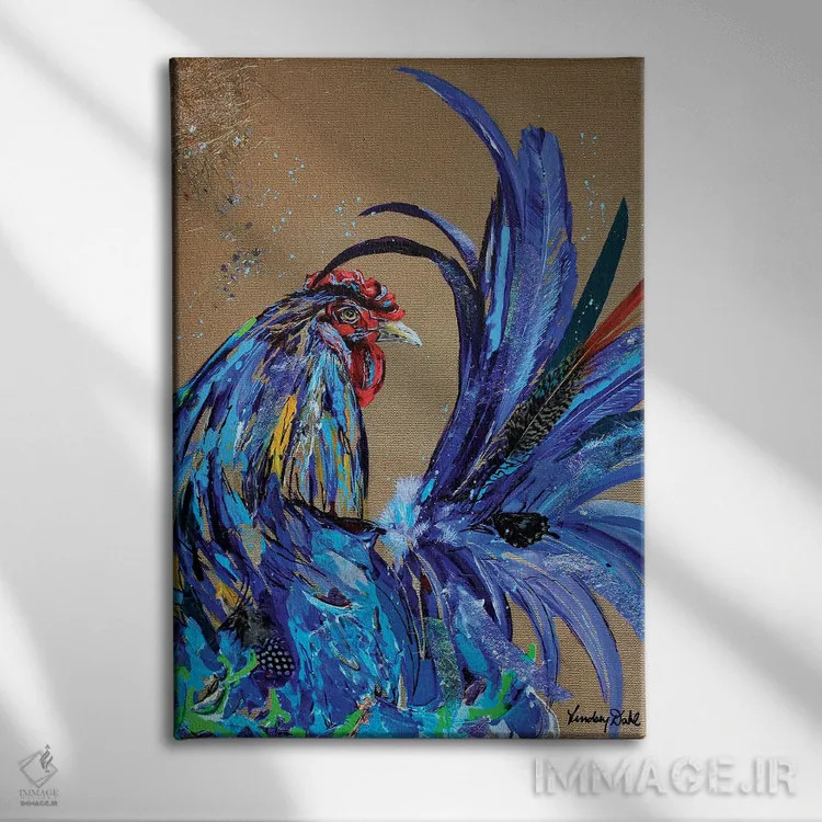 تابلو دکوراتیو دم آبی اثر لیندزی دال - نمای روبهرو روی دیوار