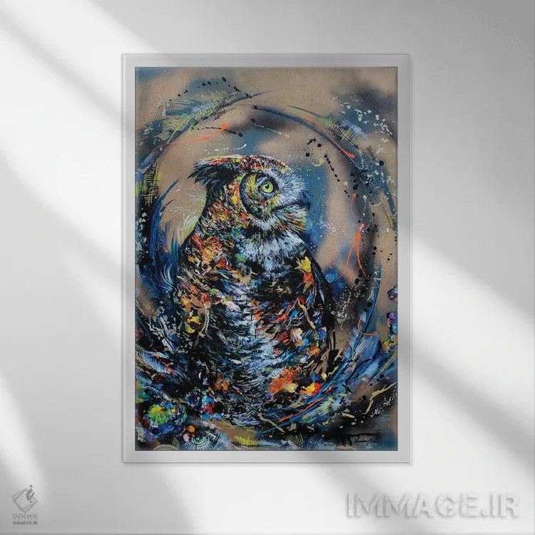 تابلو دکوراتیو بزرگ اثر لیندزی دال - نمای قابدار سفید