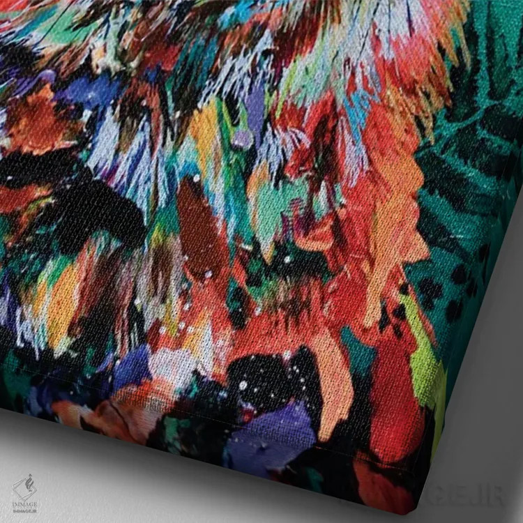 تابلو دکوراتیو سرخس اثر لیندزی دال - نمای نزدیک بافت بوم