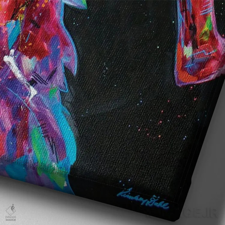 تابلو دکوراتیو پرتره اسب دریایی اثر لیندزی دال - نمای نزدیک بافت بوم